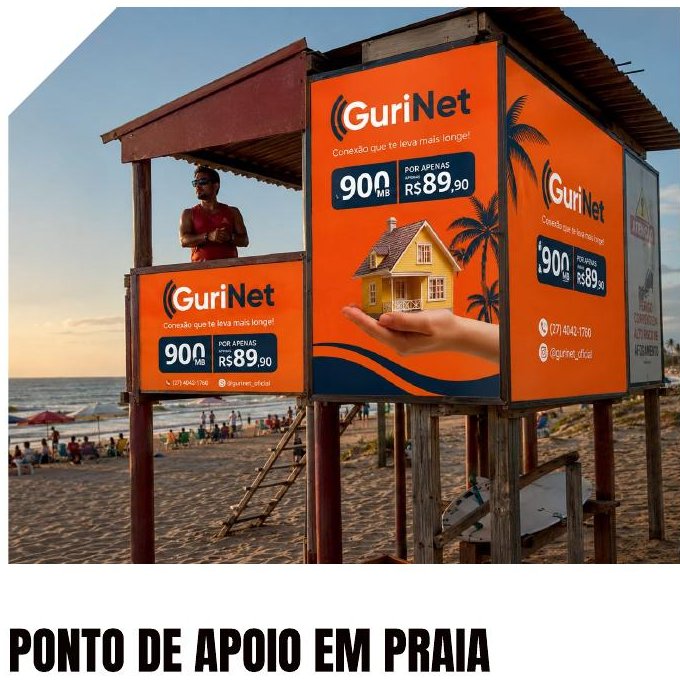 Posto de apoio na praia com a marca Gurinet